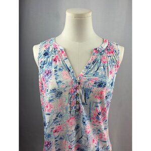 Lilly Pulitzer Womens Sleeveless Tropical Print Top Size S